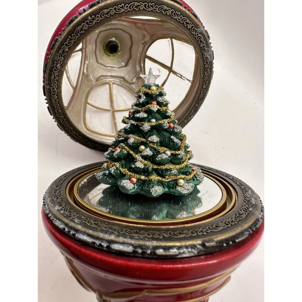 Mr Christmas Musical Lighted Rotating Tree Ornament Box Red Holiday‎ Decor